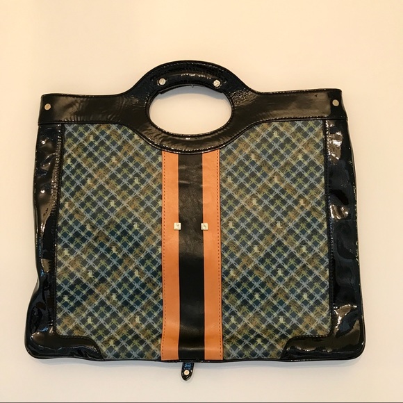L.A.M.B. Gwen Stefani plaid patent tote clutch - Picture 8 of 8
